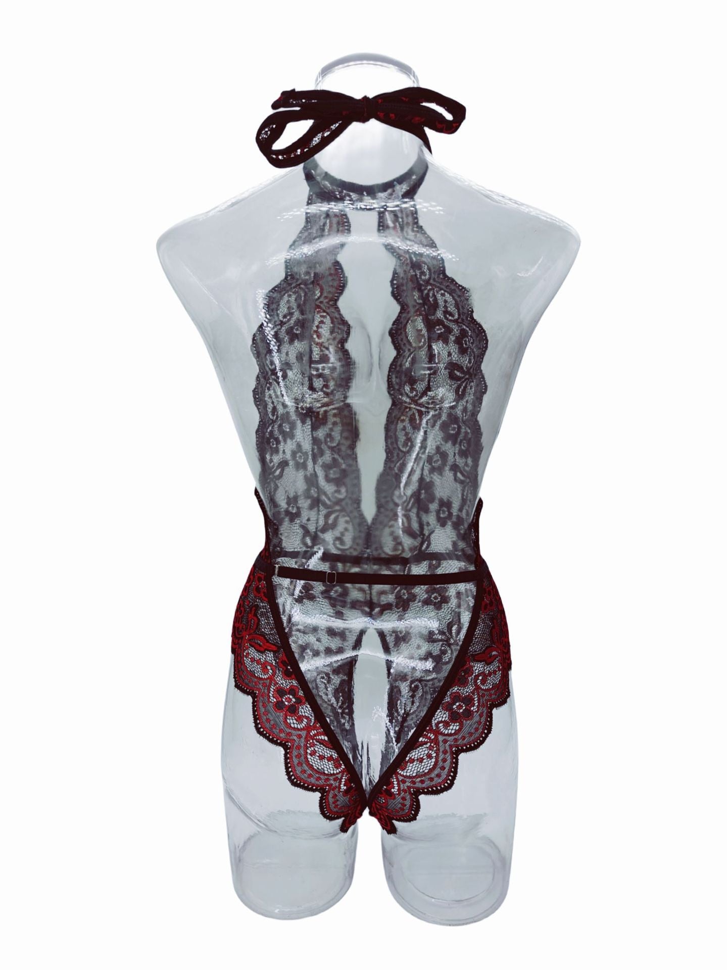 Crimson Desire Open Crotch Teddy-KN398