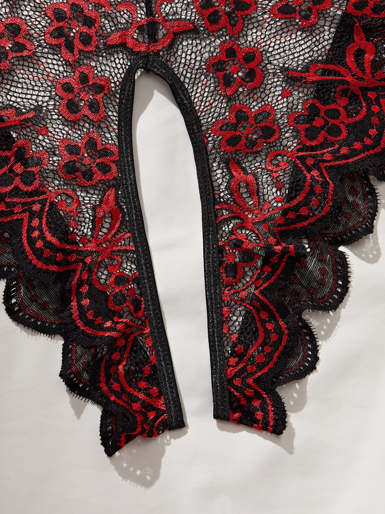 Crimson Desire Open Crotch Teddy-KN398