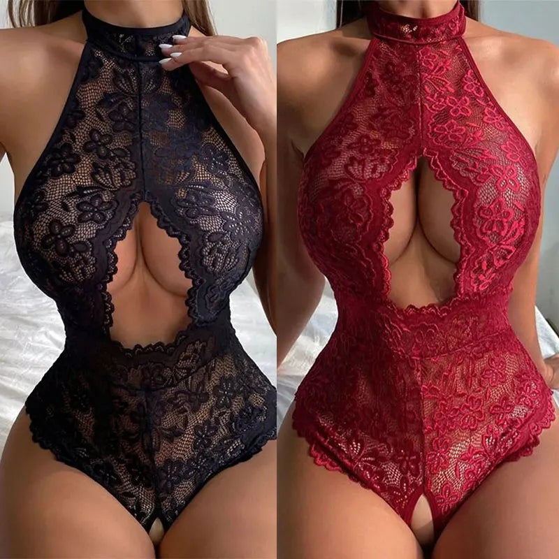 Kana™ Temptation Lace Bodysuit – Crotchless, Backless & Irresistibly Sexy-KN008
