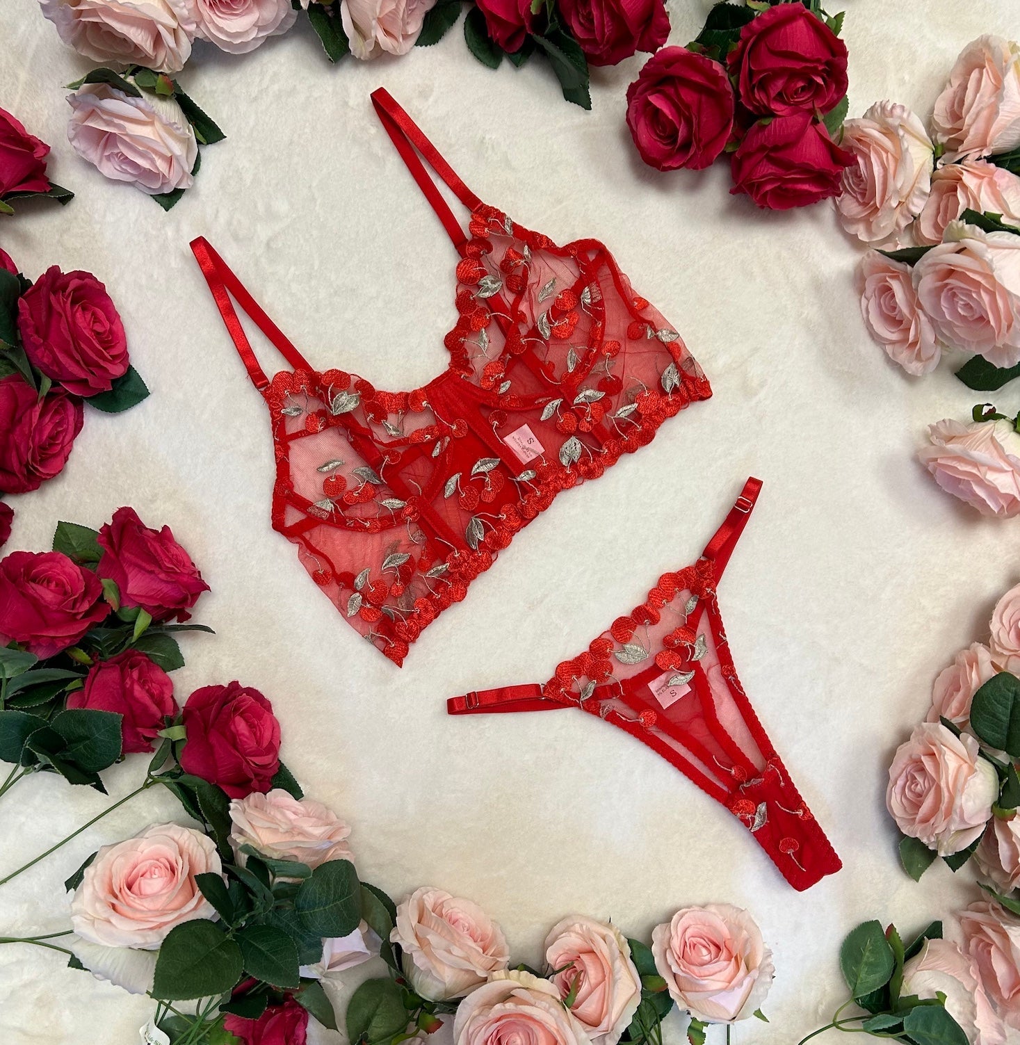 LIMITED EDITION CORSET RED 2 PIECE Lingerie Set-KN317