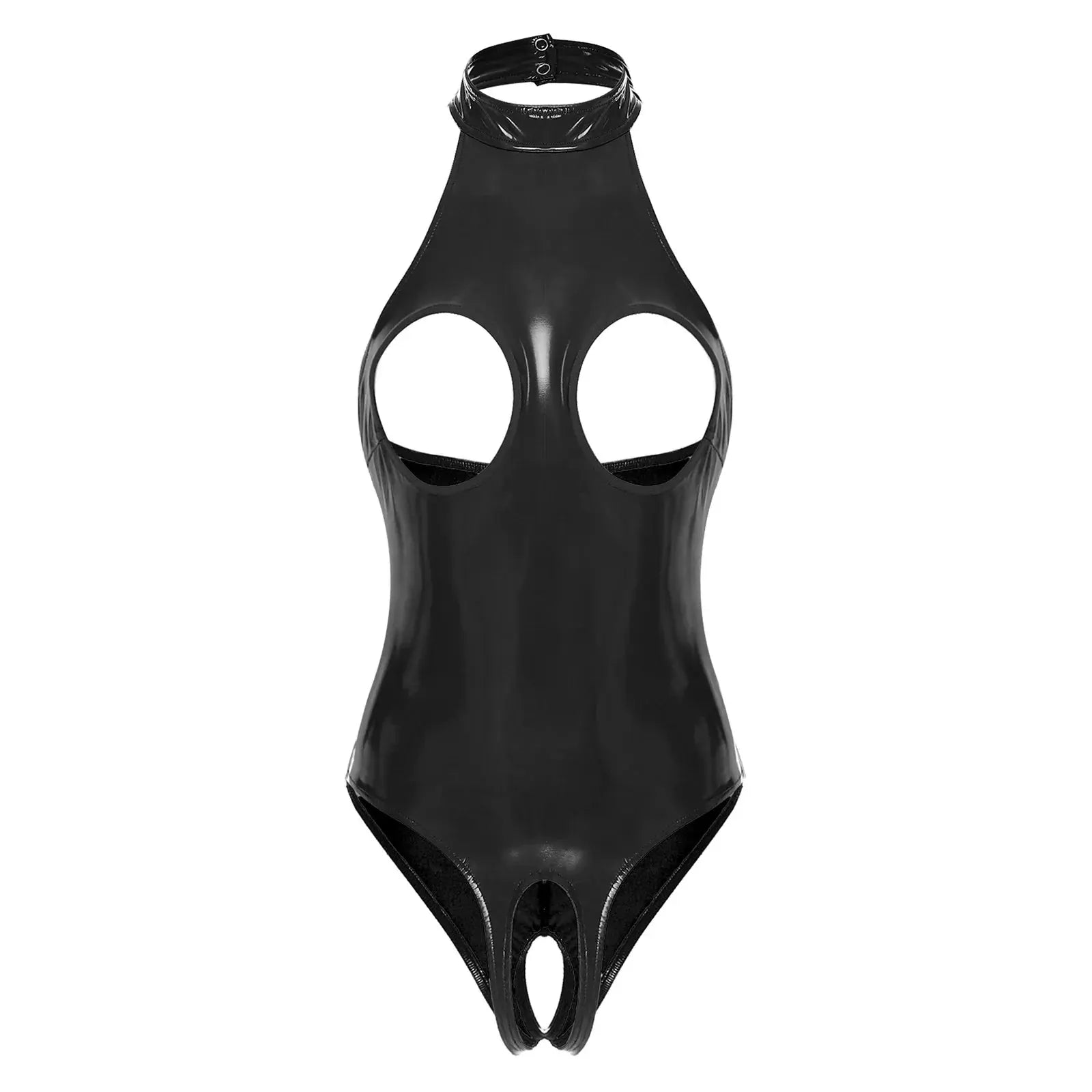 More Tequila Latex Crotchless Teddies-KN259