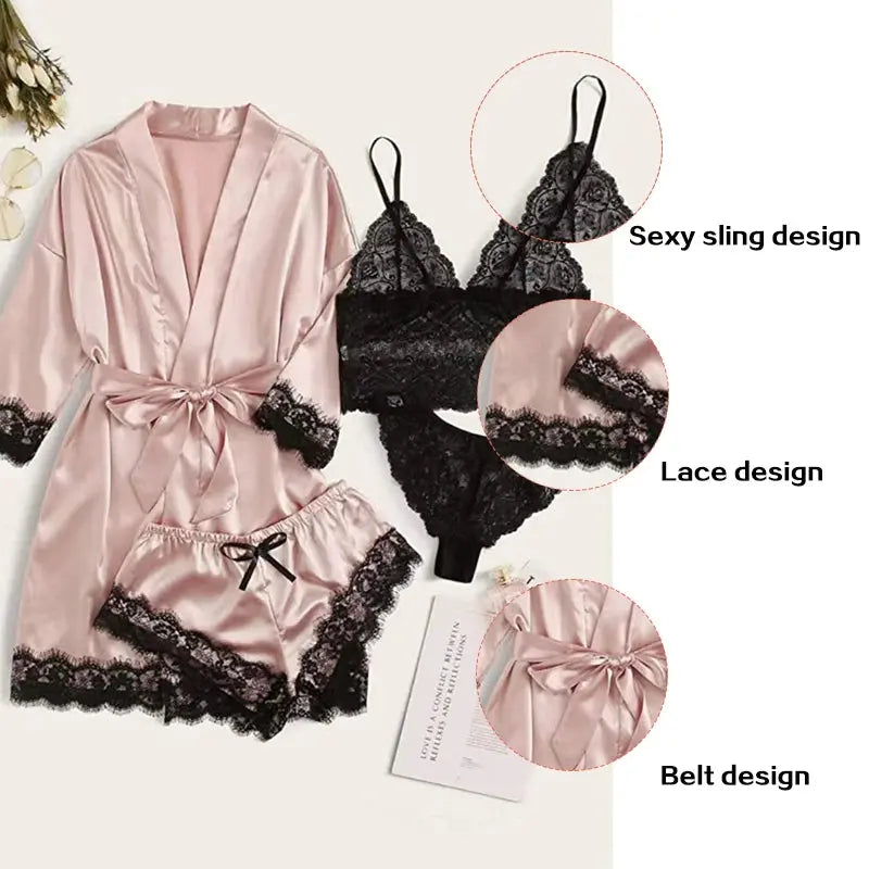 Kana™ Serene Silk Satin Sleepwear Set-KN278