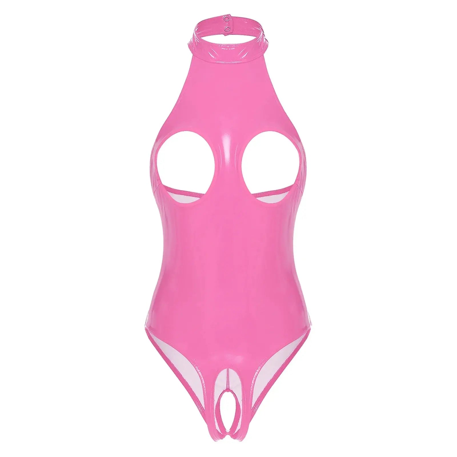More Tequila Latex Crotchless Teddies-KN259