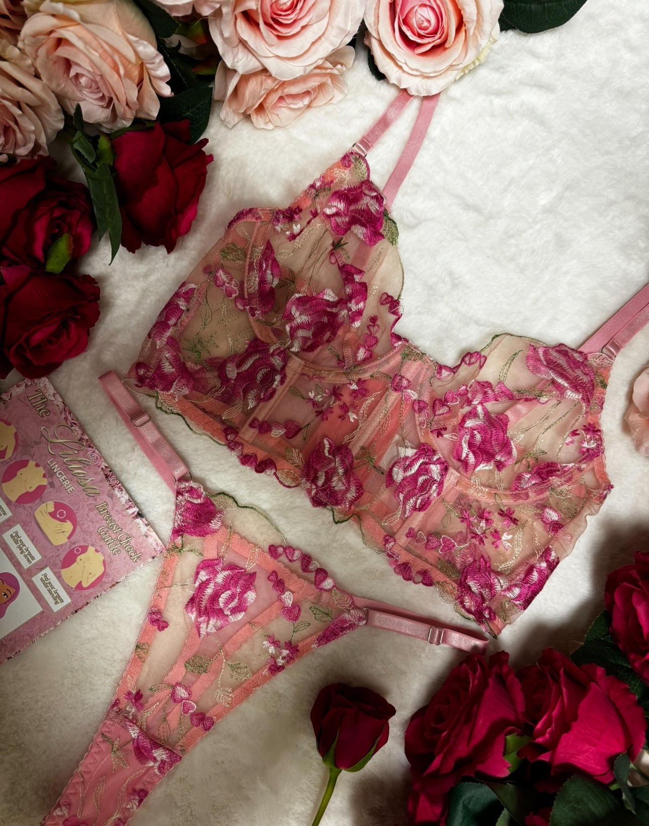 Limited Edition Breast Cancer Awareness Lingerie Set - LILIOSA Lingerie for Women - Underwear, Womenswear-KN318