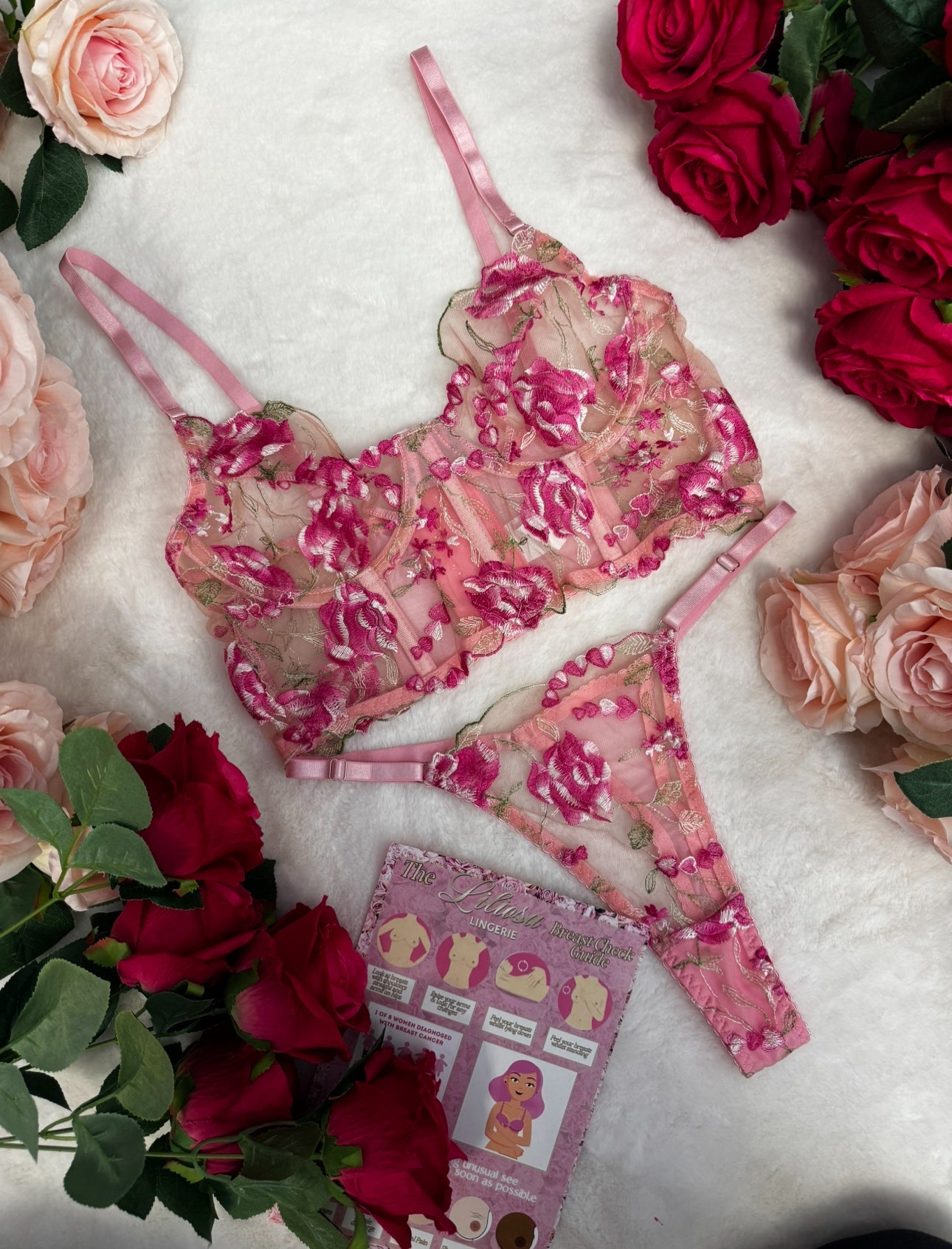 Limited Edition Breast Cancer Awareness Lingerie Set - LILIOSA Lingerie for Women - Underwear, Womenswear-KN318