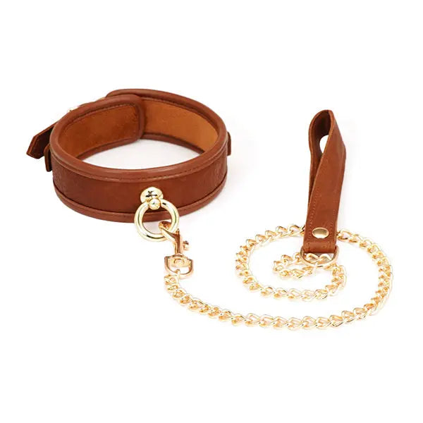 Kana™ Brown Leather Collar & Leash-KN192