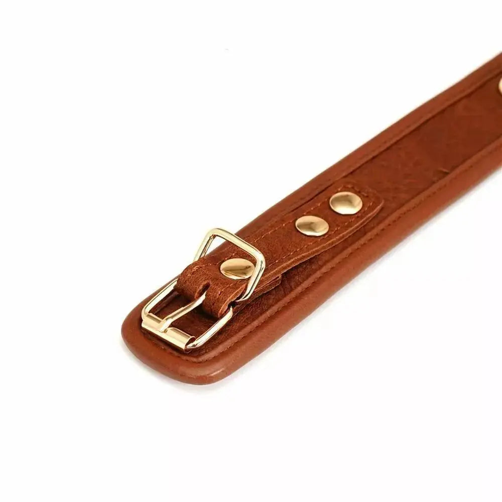 Kana™ Brown Leather Collar & Leash-KN192