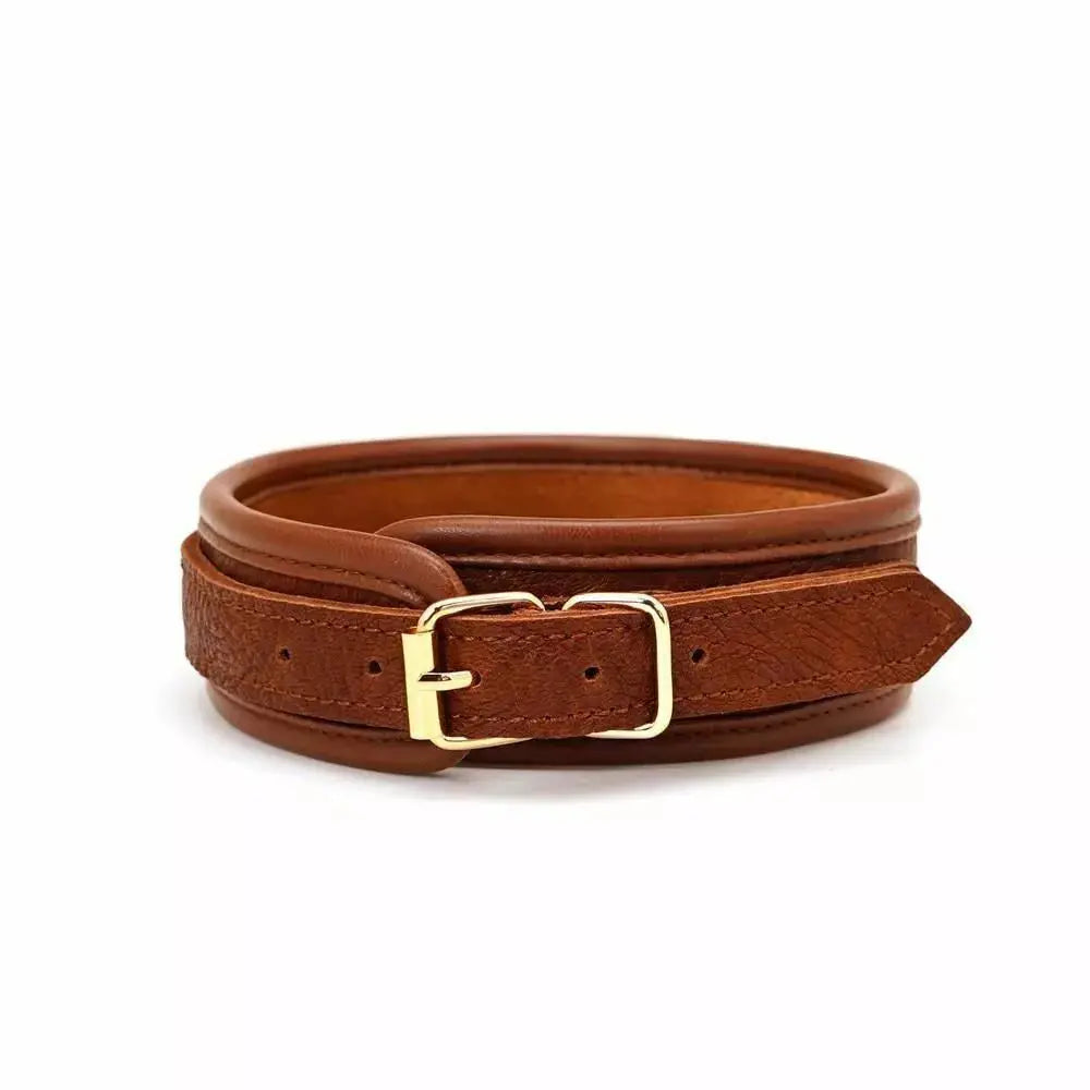 Kana™ Brown Leather Collar & Leash-KN192
